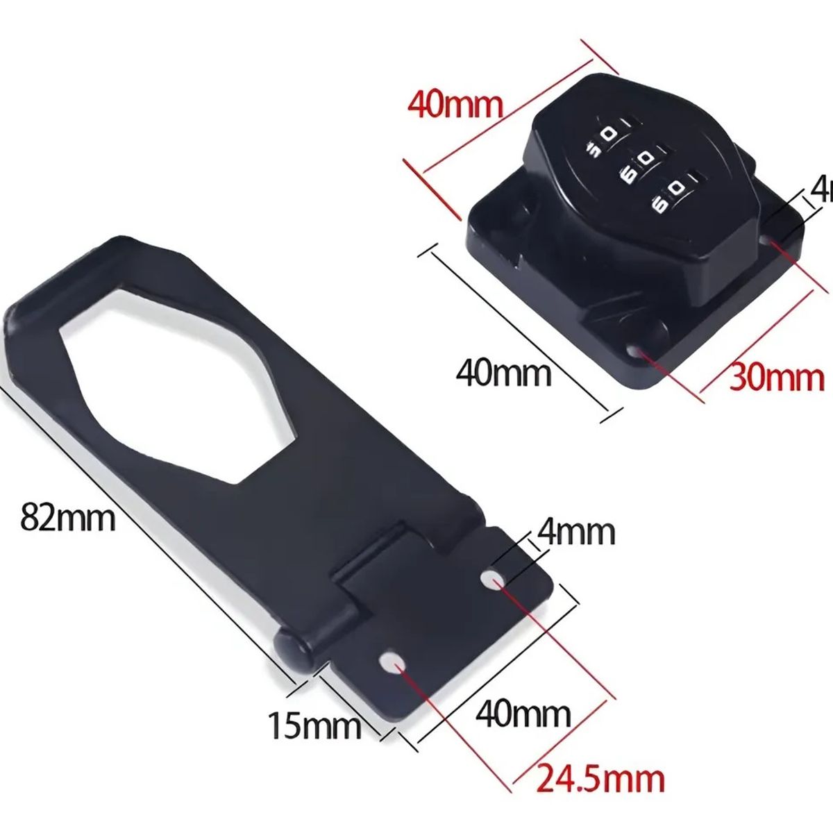 GENERICO - Cerradura Mecánica Con Contraseña Cerrojo Deslizante Negro