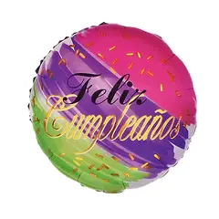 GENERICO - Globo metálico feliz cumpleaños 45cm