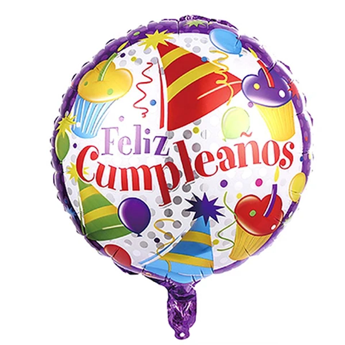 GENERICO - Globo metálico feliz cumpleaños redondo 45cm