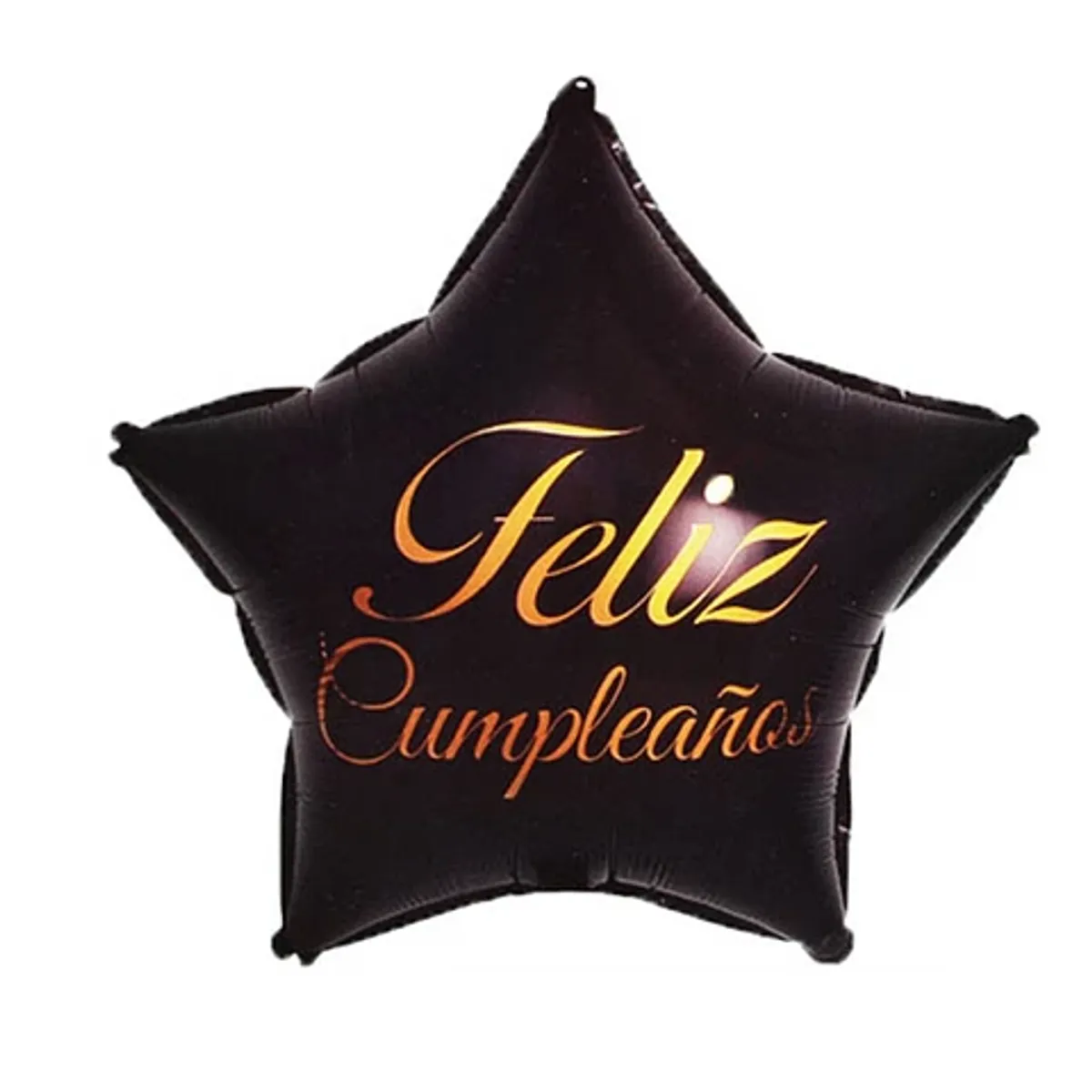 GENERICO - Globo metálico feliz cumpleaños estrella negro 45cm