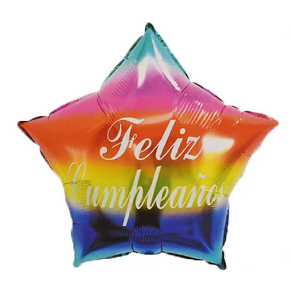 GENERICO - Globo metálico feliz cumpleaños estrella multicolor 45cm
