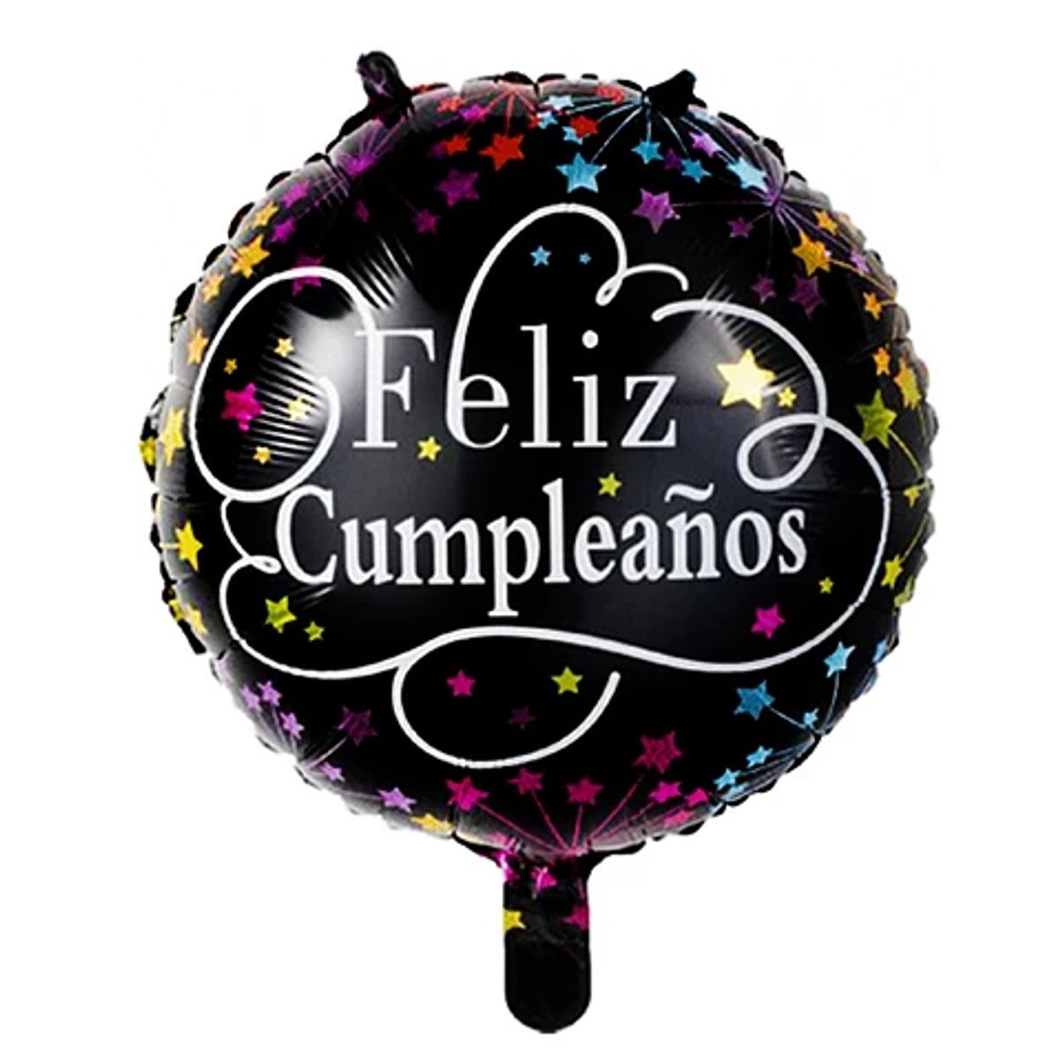 GENERICO - Globo metalizado feliz cumpleaños negro 45cm