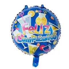 GENERICO - Globo metalizado feliz cumpleaños azul 45cm