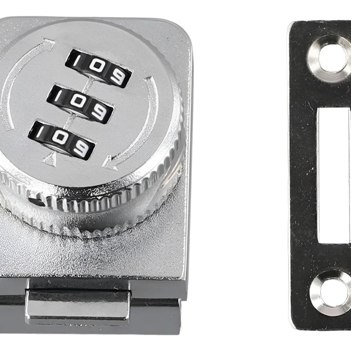 GENERICO - Cerradura Puerta Vidrio Mueble Simple De 3 A 8mm Con Clave Cromado
