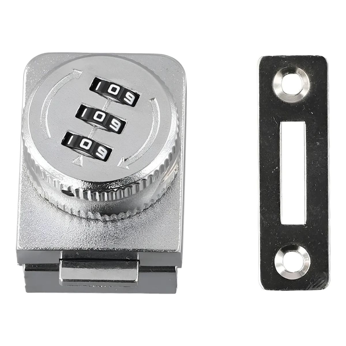 GENERICO - Cerradura Puerta Vidrio Mueble Simple De 3 A 8mm Con Clave Cromado