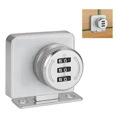 GENERICO - Cerradura Puerta Vidrio Mueble Doble De 3 A 8mm Con Clave Cromado