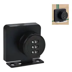 GENERICO - Cerradura Puerta Vidrio Mueble Doble 3a8mm Con Clave Negra Negro