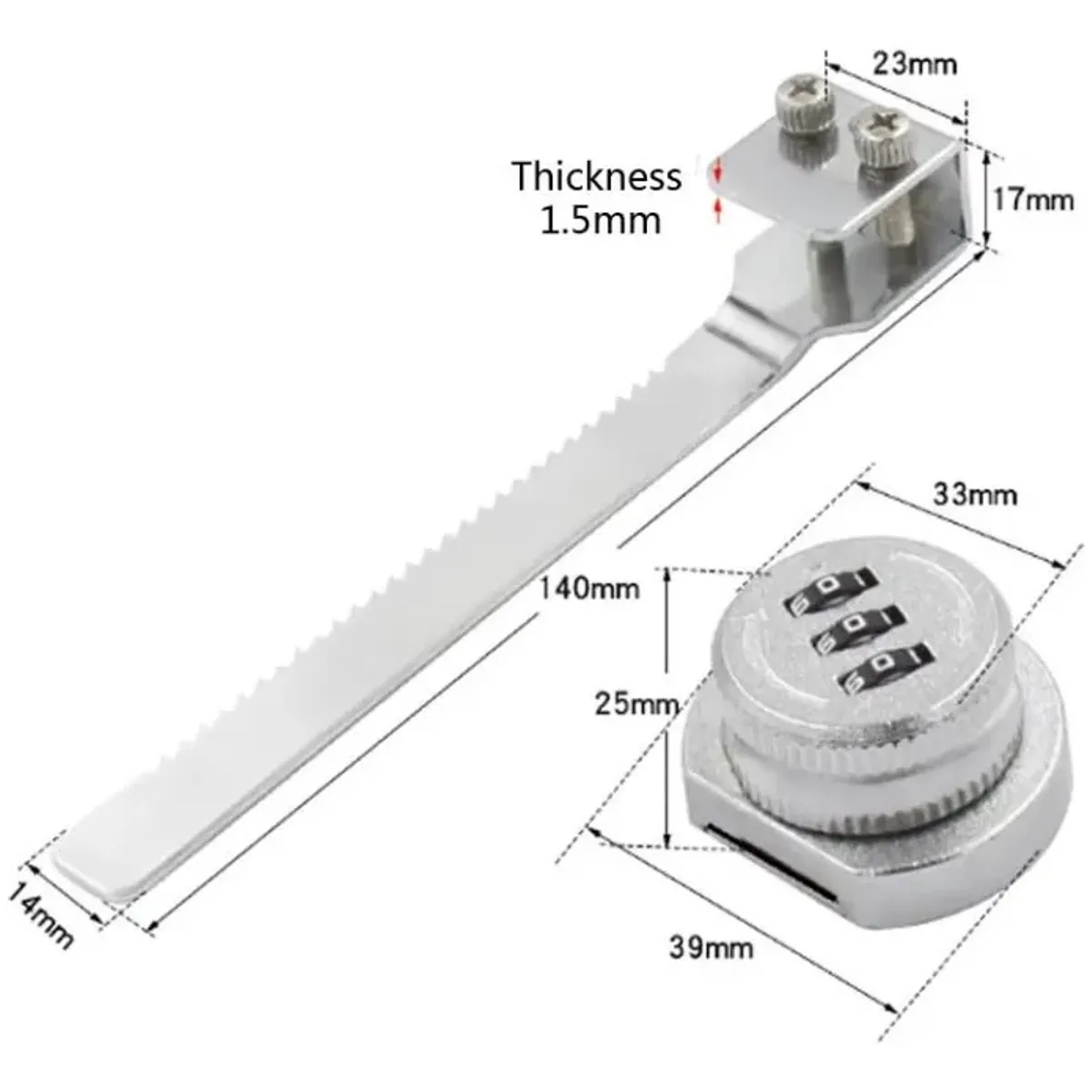 GENERICO - Cerradura Para Puerta Vidrio Corredera Con Clave 4 A 8mm 1un Cromo