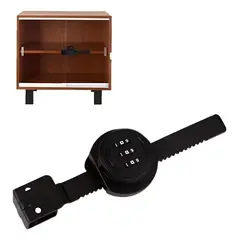 GENERICO - Cerradura Para Puerta Vidrio Corredera Con Clave De 4 A 8mm Negro