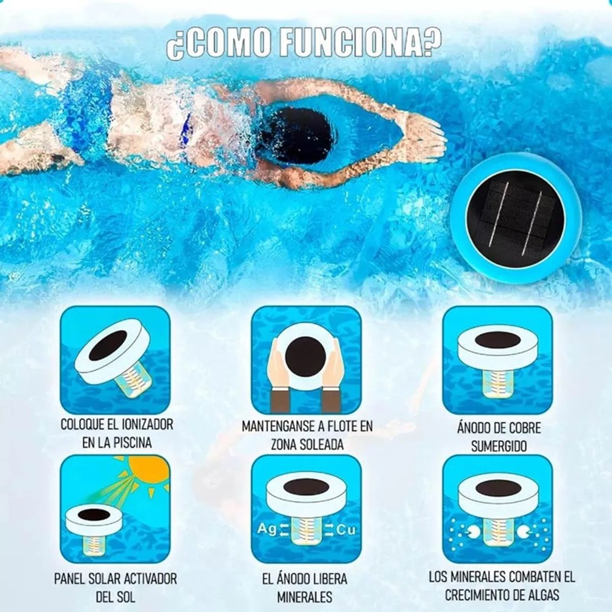GENERICO - Filtros De Piscina Ionizador Piscina Solar Purificador Solar