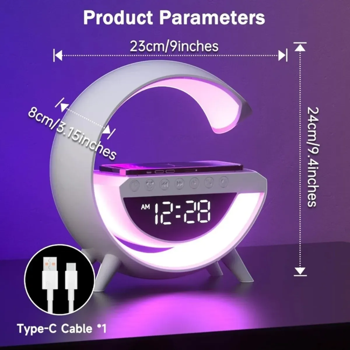 GENERICO - Lampara G inteligente Parlante Bluetooth Cargador Inalambrico