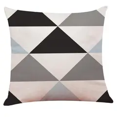 GENERICO - Pack 3 Fundas de Cojín Geométrica Triángulos Modernos 45x45 cm