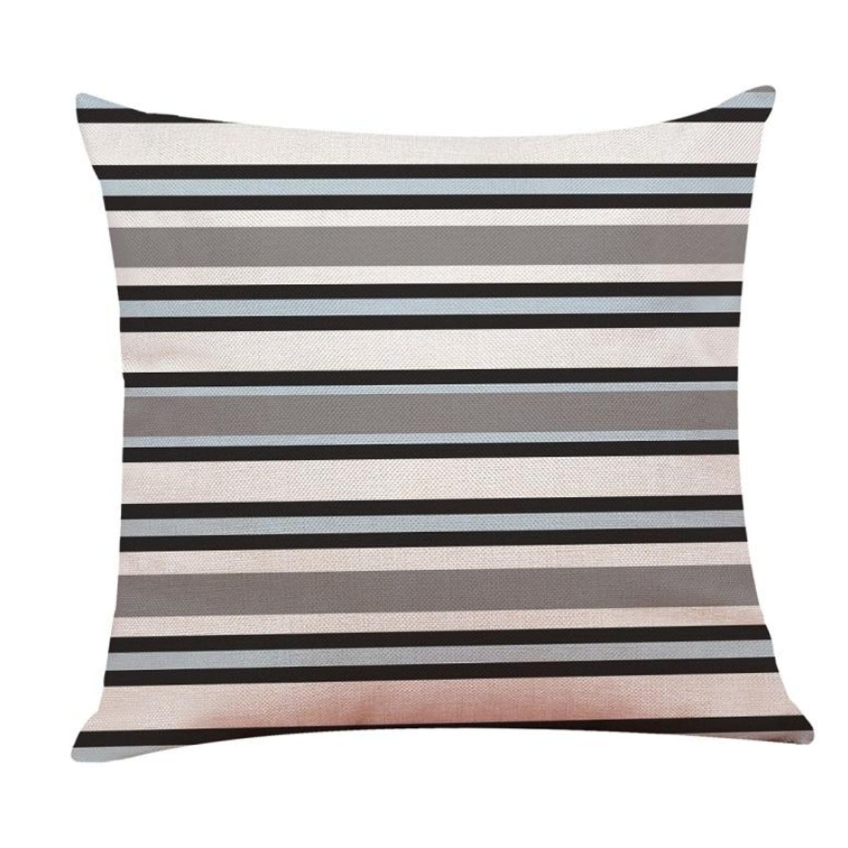 GENERICO - Pack 3 Fundas de Cojín Geométrica Rayas Grises 45x45 cm