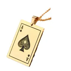 GENERICO - Collar As De Picas Gold Hombre Mujer