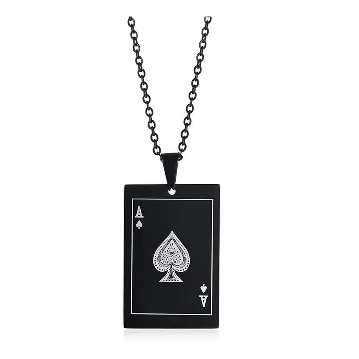 GENERICO - Collar As De Picas Black Hombre Mujer