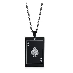 GENERICO - Collar As De Picas Black Hombre Mujer