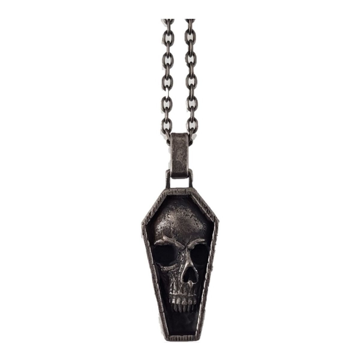 GENERICO - Collar Acero Calavera Ataúd Hombre Caballeros Moda