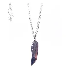 GENERICO - Collar De Pluma Plata S925 Hombre Caballeros