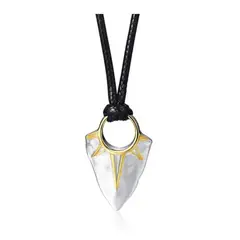 GENERICO - Collar De Cuero Punta Flecha Del Sol Titanio Moda Style
