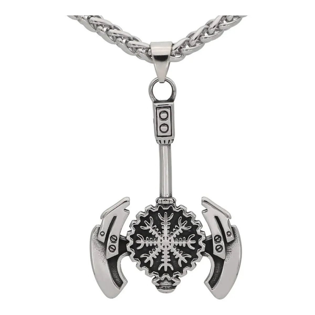 GENERICO - Collar De Hacha Vikinga Nordico Vegvisir Valknut Hombre