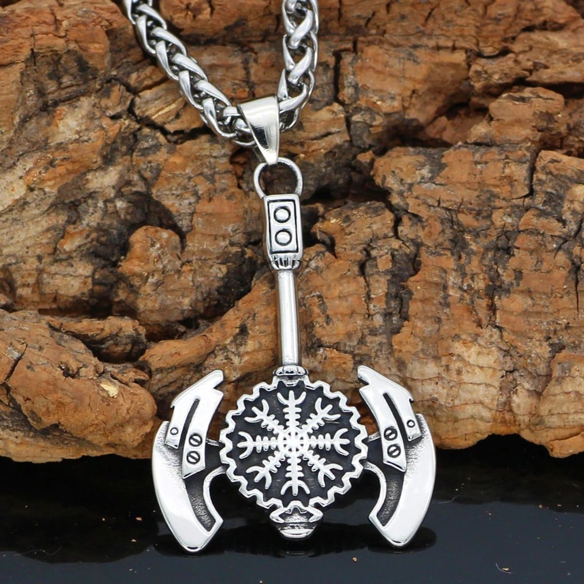 GENERICO - Collar De Hacha Vikinga Nordico Vegvisir Valknut Hombre