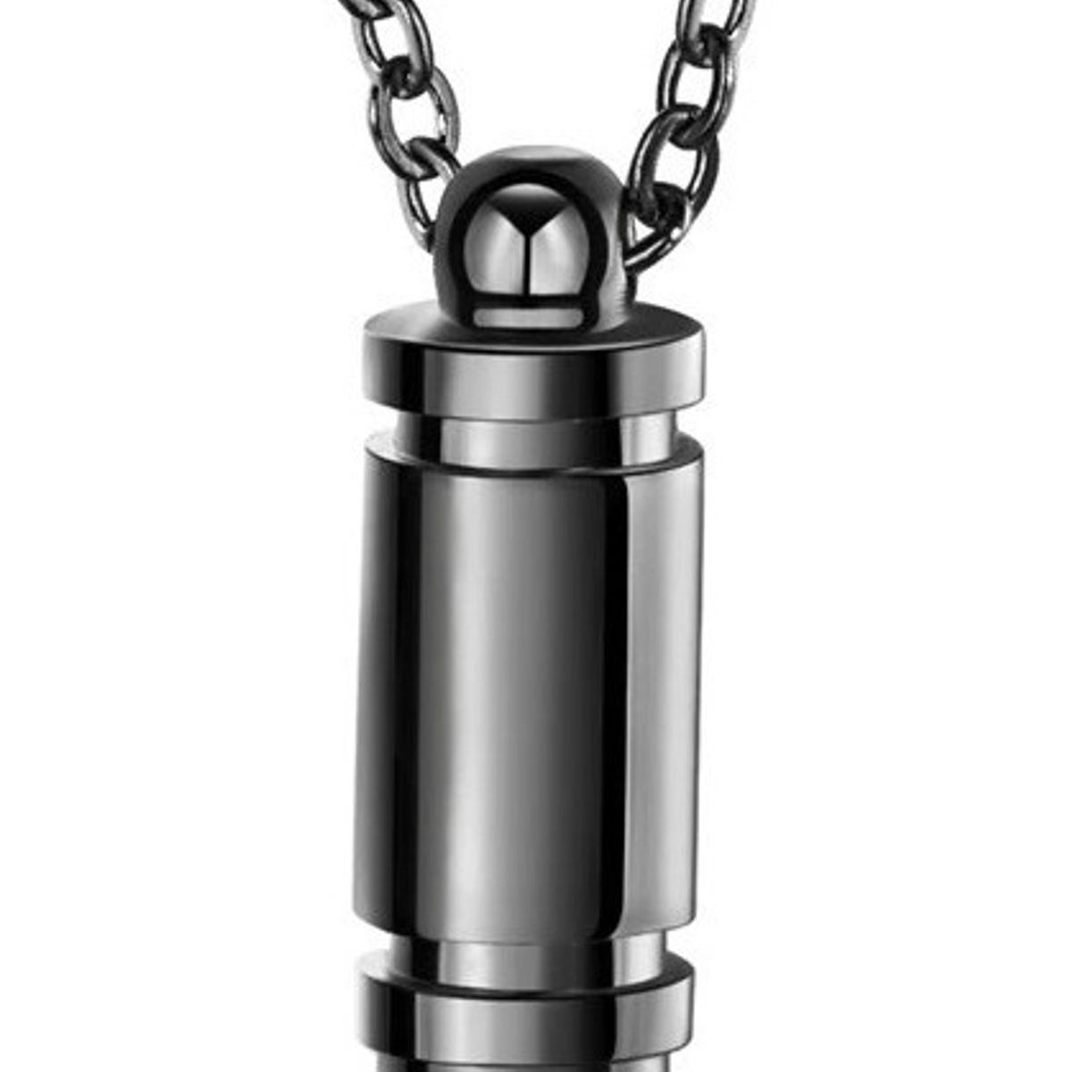 GENERICO - Collar Bala Acero Y Titanio Black Hombre Moda Masculina