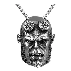 GENERICO - Collar Hellboy Titanio Silver Space Hombre Mujer