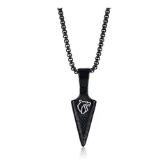 GENERICO - Collar Vikingo Lobo Punta Flecha Black Space Moda Style