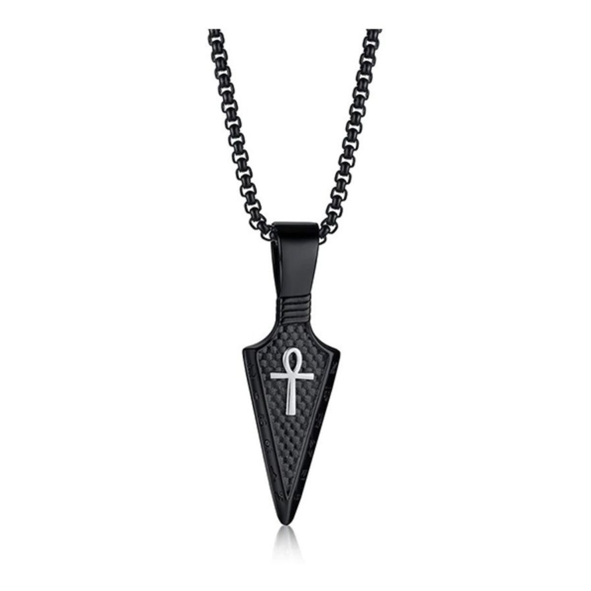 GENERICO - Collar Punta Flecha Cruz Egipcia Black Space Moda Style