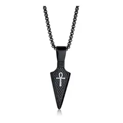 GENERICO - Collar Punta Flecha Cruz Egipcia Black Space Moda Style