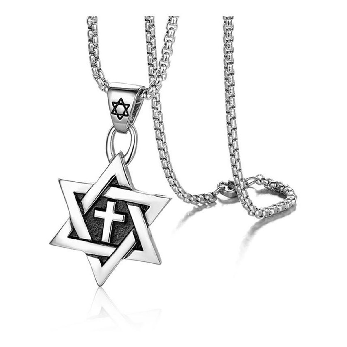 GENERICO - Collar Estrella De David Cruz Titanio Hombre Moda