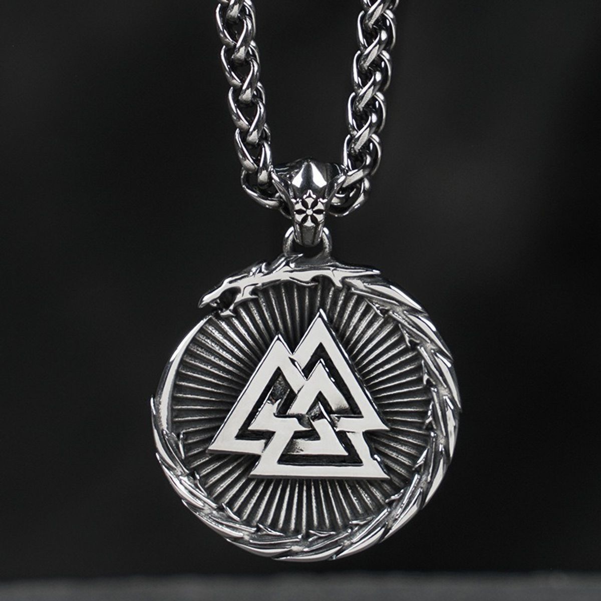 GENERICO - Collar Dragon Valknut Silver Space Hombre Mujer Moda 2022