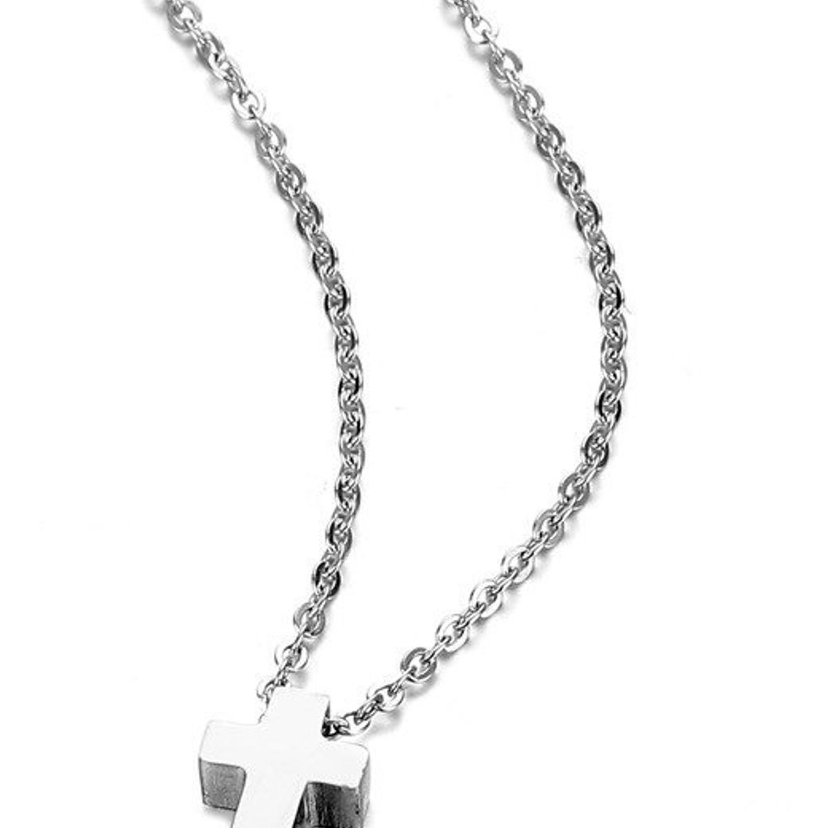 GENERICO - Collar Cruz Silver Space Damas Mujer Moda Femenina