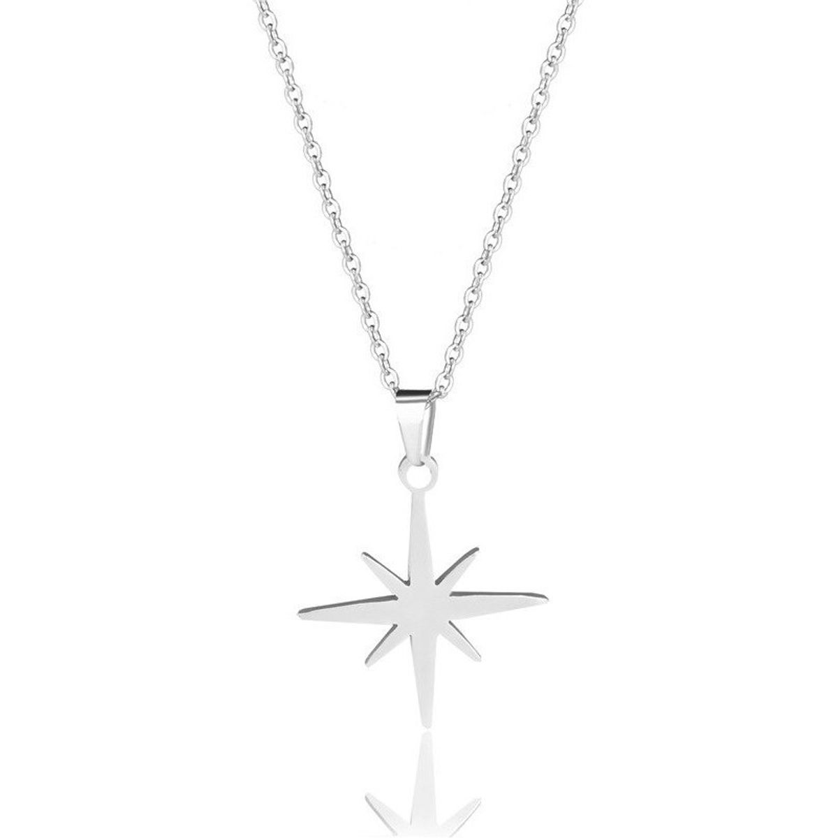 GENERICO - Collar Estrella Silver Space Damas Mujer Moda Femenina