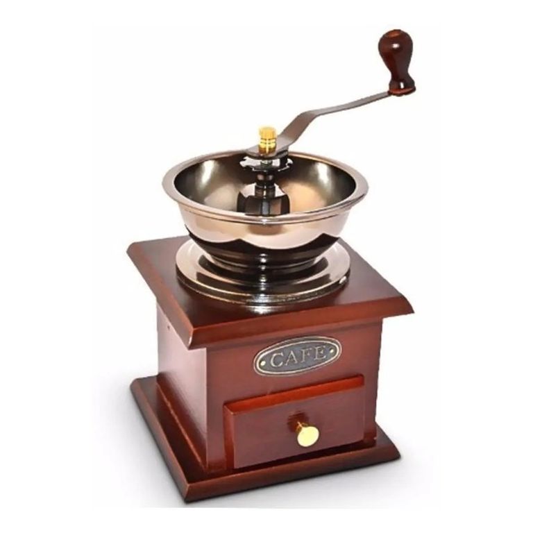 Molinillo de Café Ajustable Manual con Cajón Recolector Retro