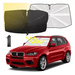 GENERICO - Tapa Sol Auto Tipo Sombrilla Cubre Sol Parabrisa Para Sol