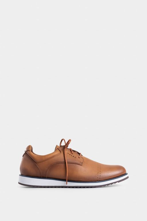 Vélez Zapatos Cordón Piero Cuero Hombre Suela Deportiva Miel