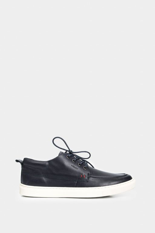 Vélez Botas Casual Replay De Cuero Para Hombre Liso Azul
