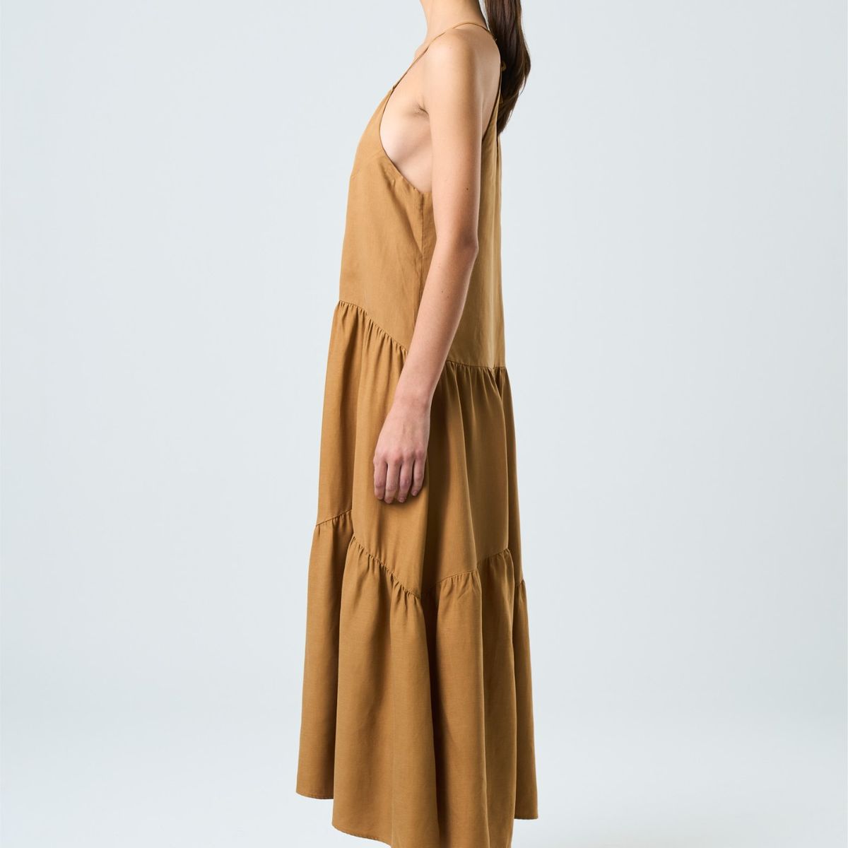 VELEZ - Vélez Vestido Galera Para Mujer Cuello Halter Cafe Claro