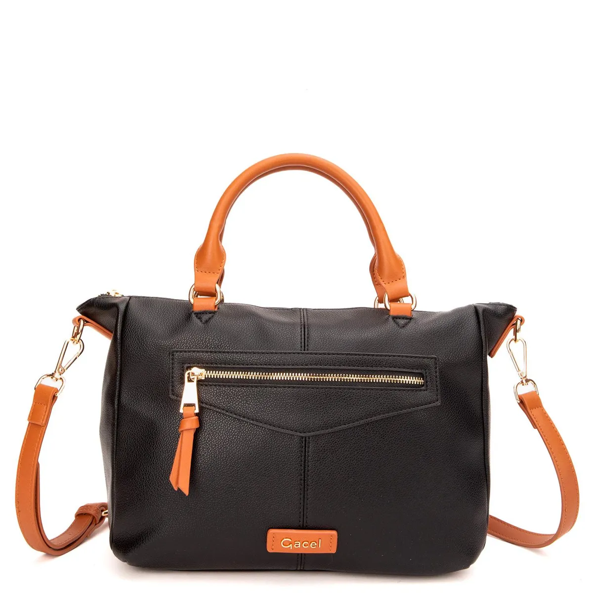 GACEL - Cartera - Dos Asas Mediana - Gacel - Negro