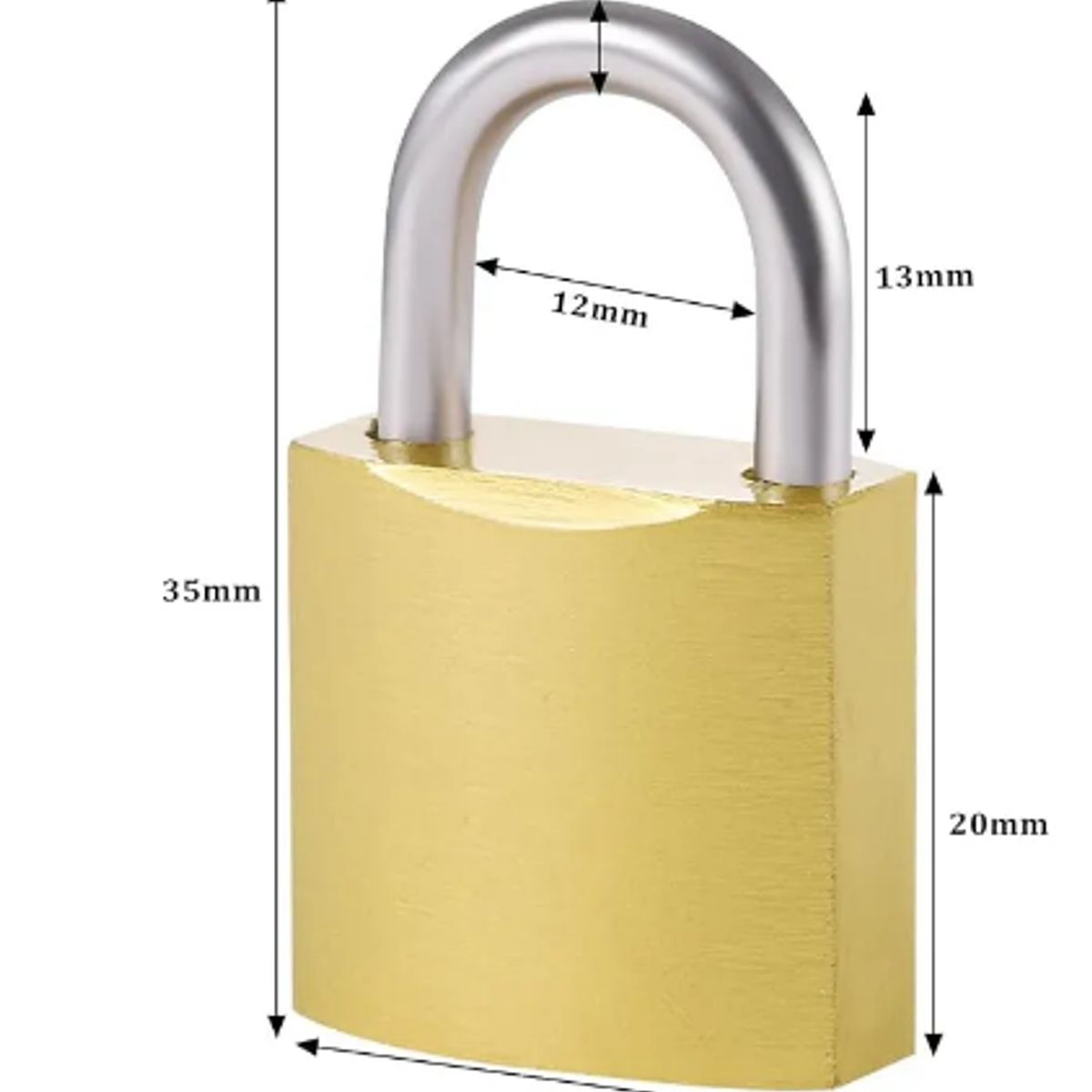GENERICO - Candado Arco Uso General Seguridad Stelar 20mm Dorado