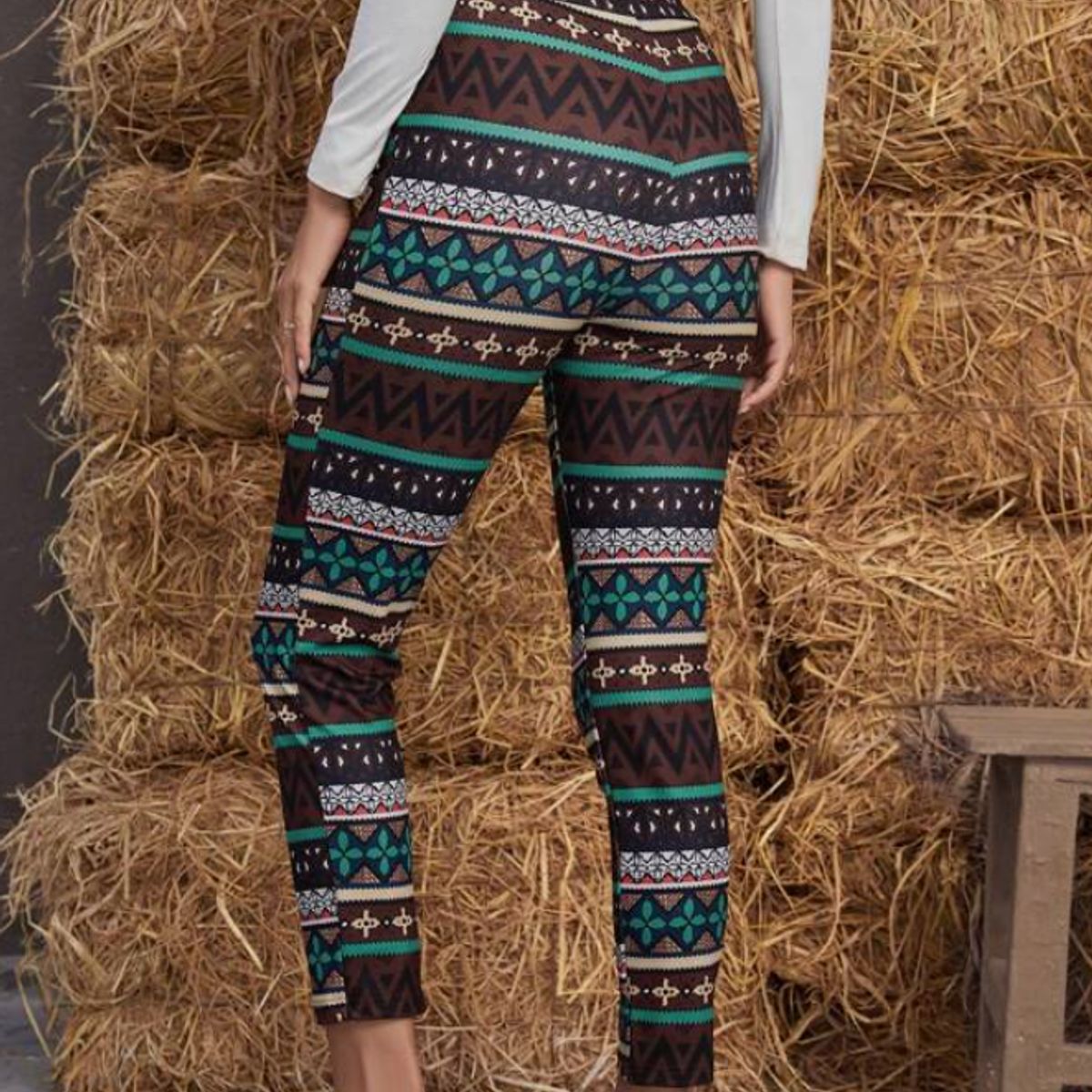 KIRAMA CLOTHING STORE - Leggings Multicolor Estampado Étnico Talle Alto