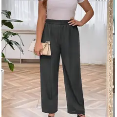 KIRAMA CLOTHING STORE - Pantalón Gris Oscuro Pierna Recta Talle Natural