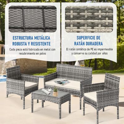 Imagen 2 del producto Juego de Living de Terraza Brisa 4 Piezas para Exterior