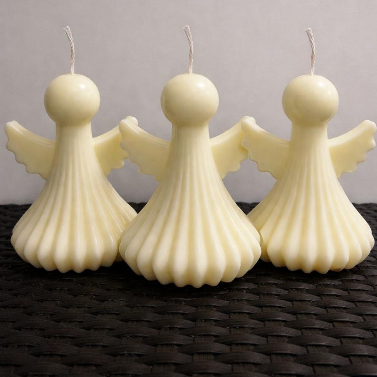 HAOKIDS - Velas Angel 3 figuras en cera de soja 9 cm devoción Católica luz de la guarda souvenir