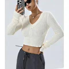 KIRAMA CLOTHING STORE - Jersey Corto de Punto en Color Albaricoque