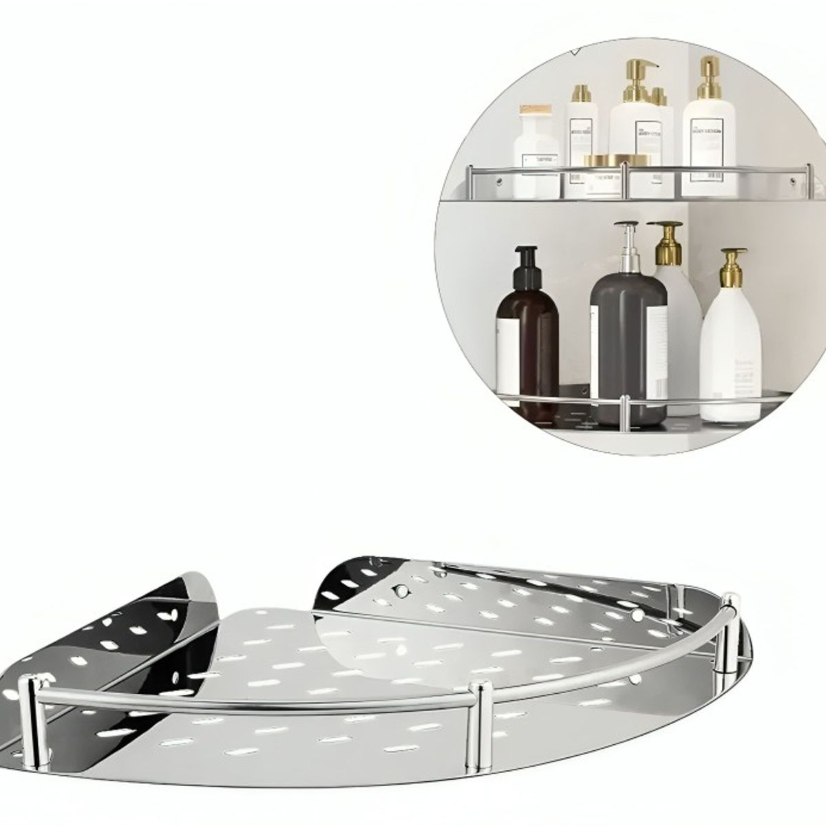 GENERICO - Set 4 Organizador Esquinero Ducha Acero Inoxidable Repisa