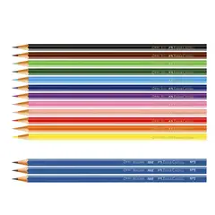 FABER-CASTELL - Kit de lápices de 12 colores y 3 lápices de grafito