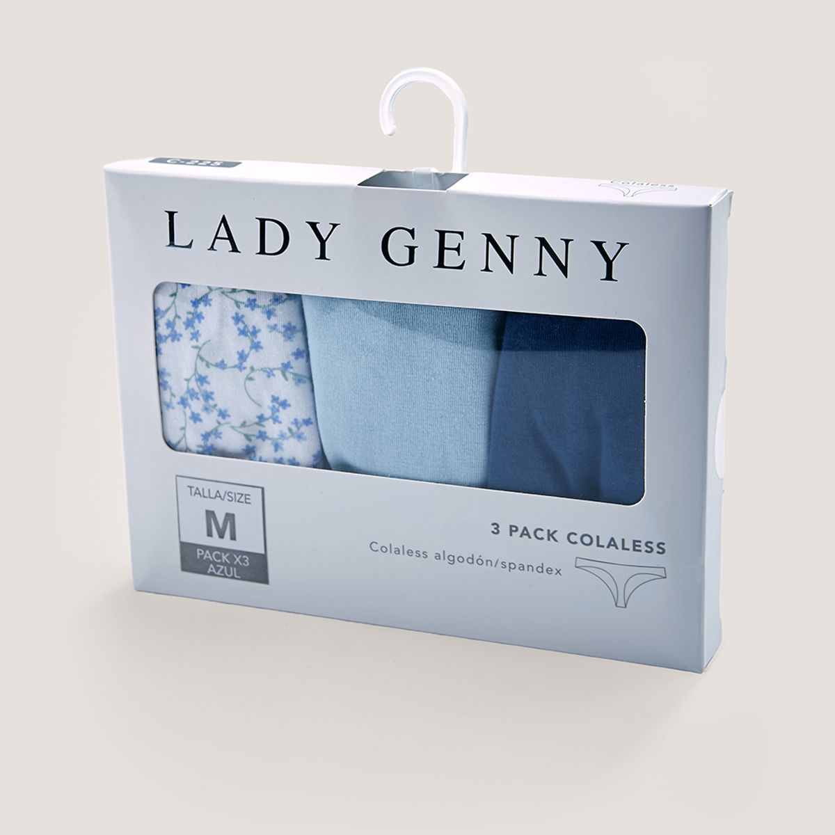 LADY GENNY - Tripack Colaless Cotton Spandex - Comodidad Diaria