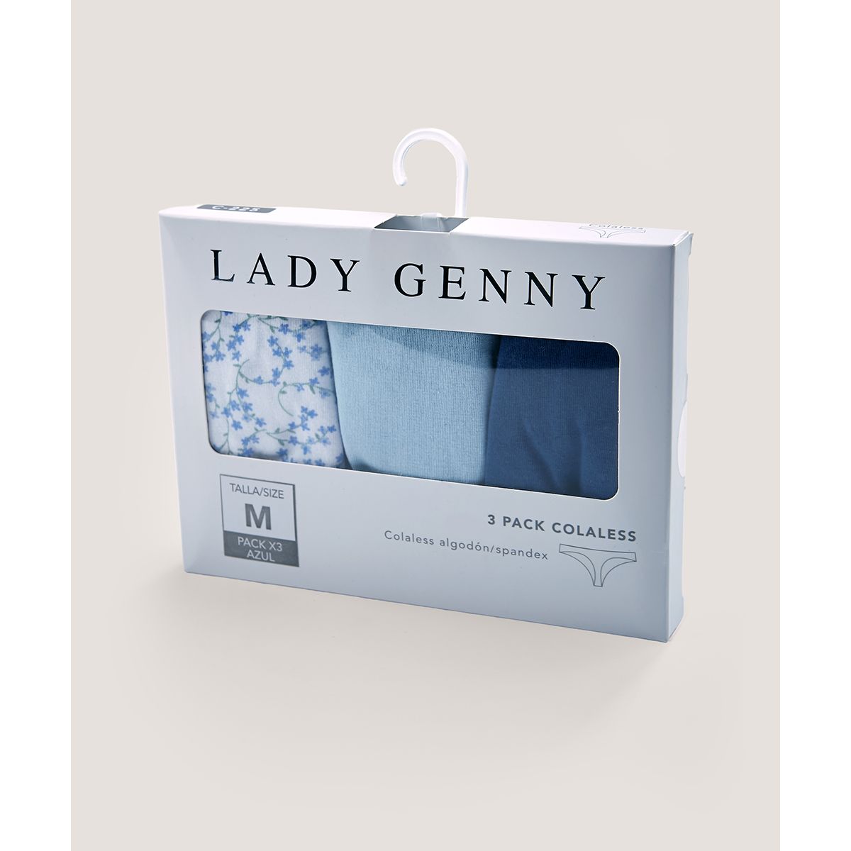 LADY GENNY - Tripack Colaless Cotton Spandex - Comodidad Diaria